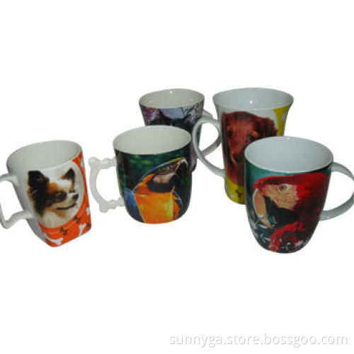 Porcelain Mugs with Full Wrap Complicated Decals